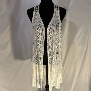 Kimono / Coverup  Detailed Lace Open Front Size XL